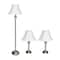 Lalia Home Antique Brass Table and Floor Lamp Set